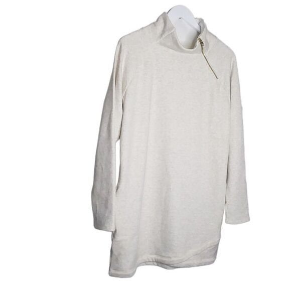 Athleta Cozy Karma Asym Pullover Sweatshirt Dress Cream XXS - Picture 5 of 9